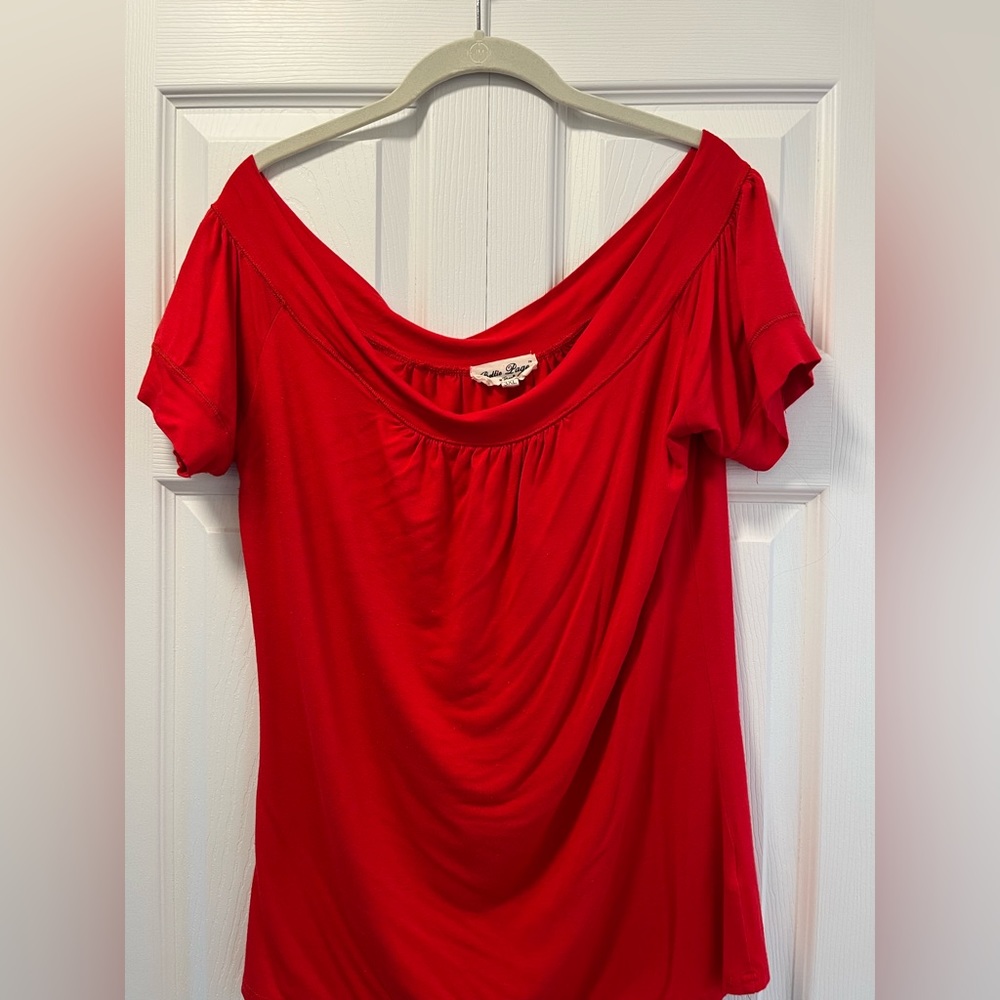 Bettie Page by Tatyana Red Off the Shoulder Top size 3XL